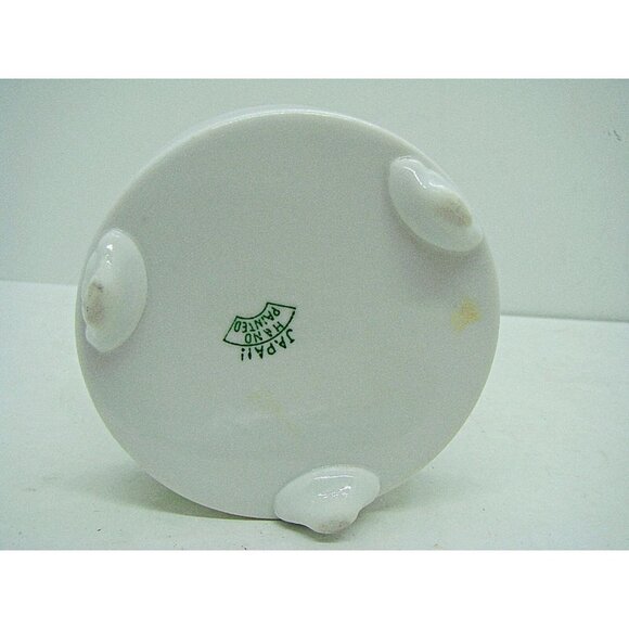 Vintage Hair Receiver Trinket Dish Floral Porcelain Hand Painted Footed w/ Lid - Picture 8 of 12